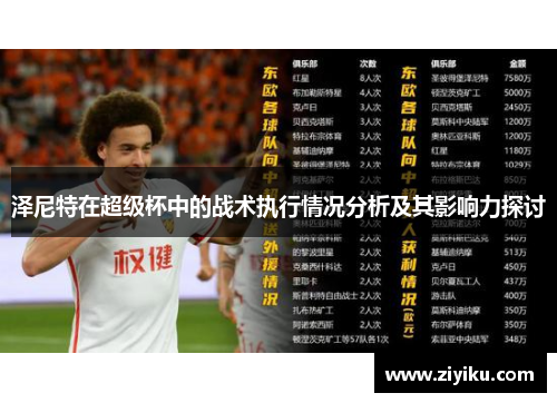 泽尼特在超级杯中的战术执行情况分析及其影响力探讨